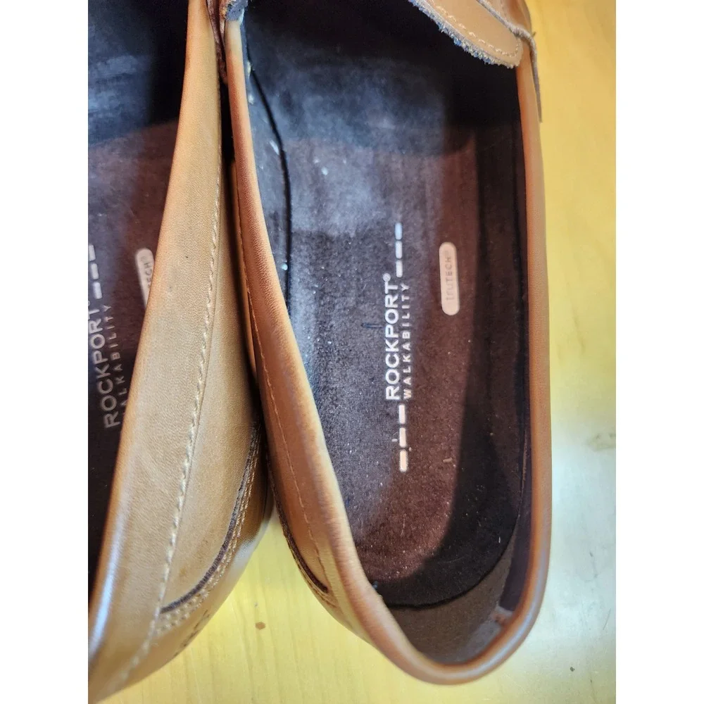 Rockport Mens‎ 11.5 Brown Leather Penny Loafers Walkability truTECH